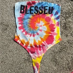 Tie dye tube top one piece